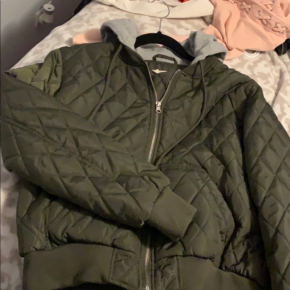 Olive green bomber jacket